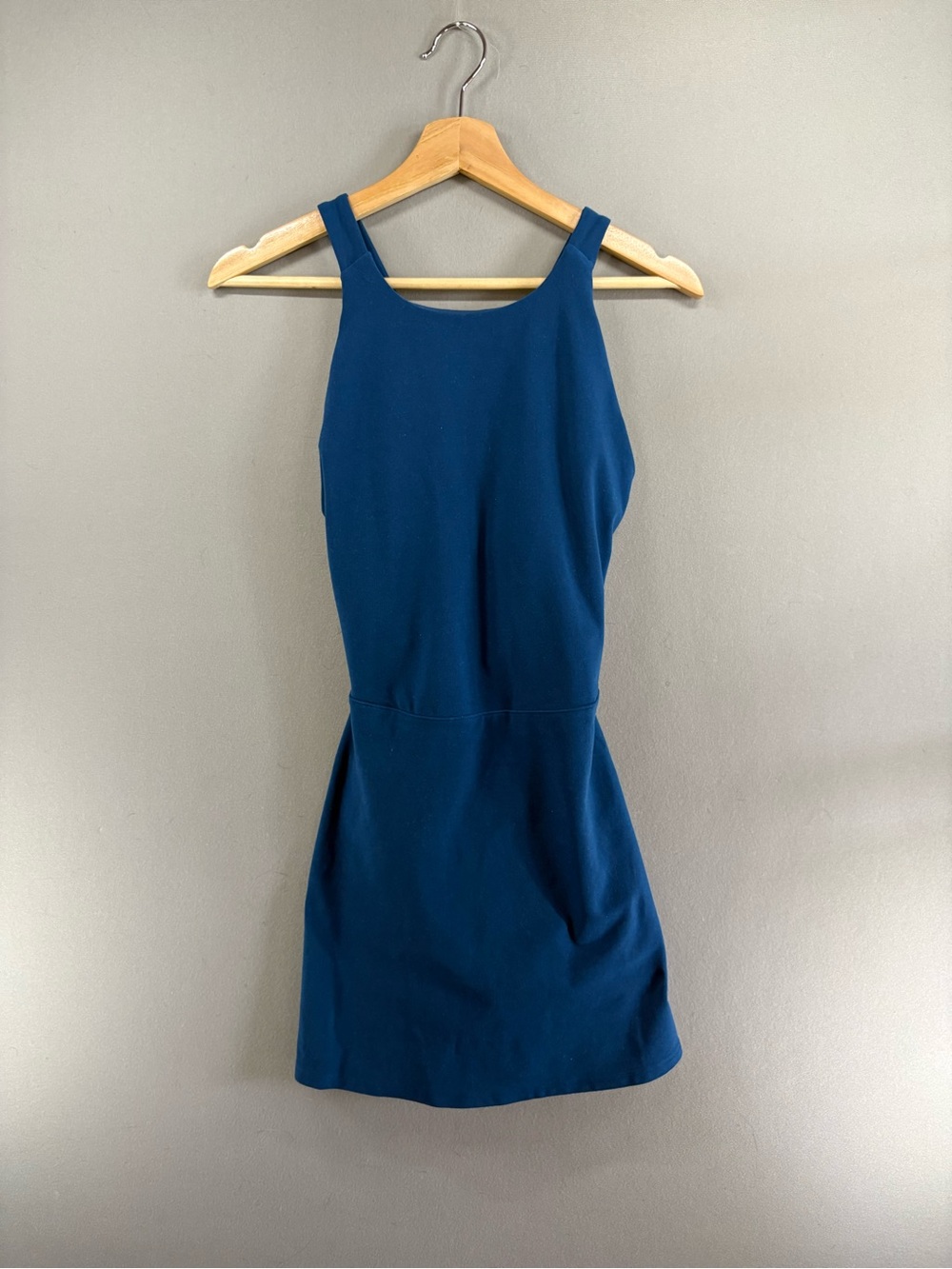 Alo Yoga Women Alosoft Backspin Dress Medium Blue Short Active